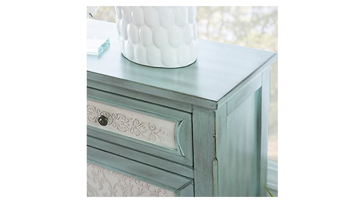 Powell Antique Blue/White Console: Elegant Home Storage