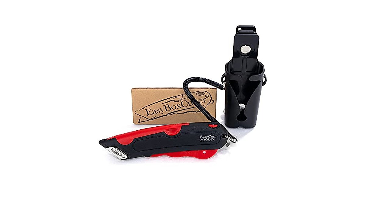 Easy Cut 2000 Modern Box Cutter - Safe & Versatile in Red