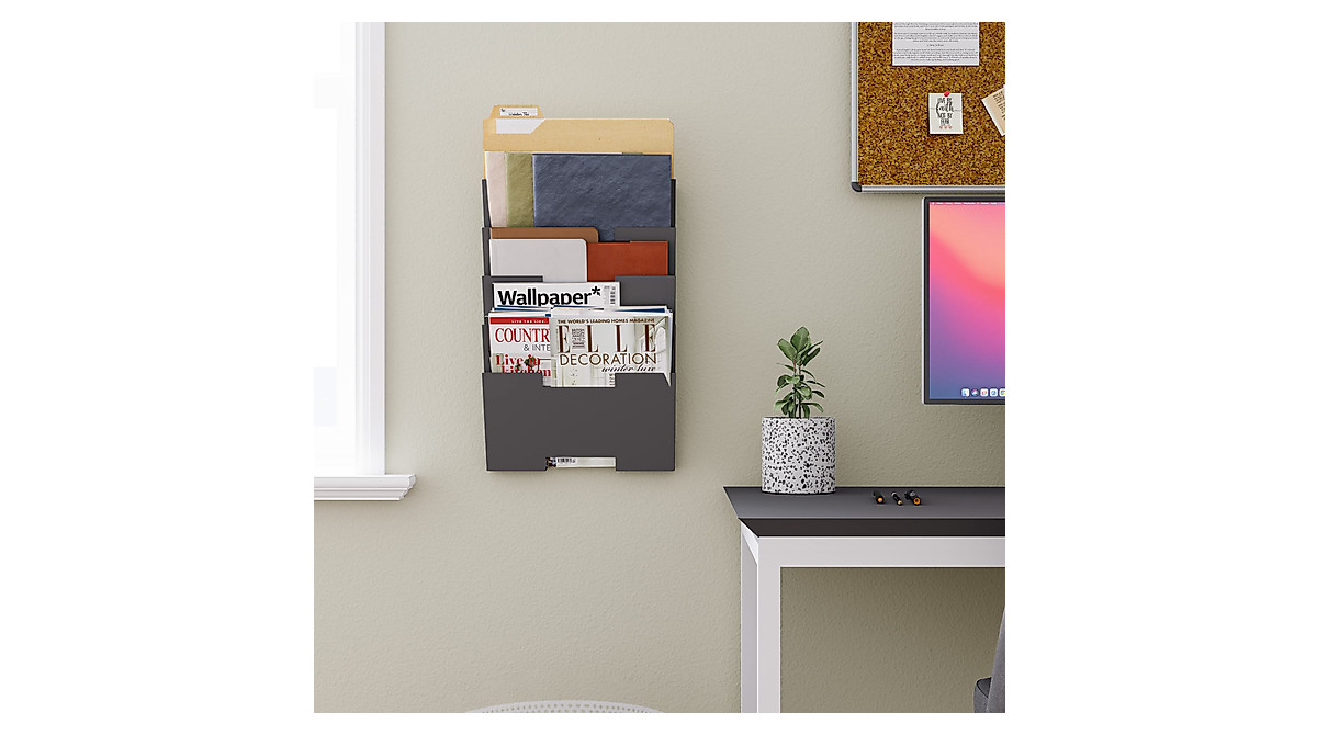Wallniture Lisbon Metal Wall File Holder Organizer, 5-Tier