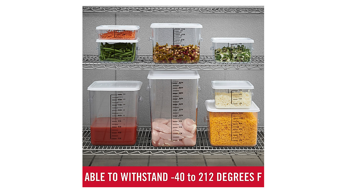 Rubbermaid Commercial 12 Qt Square Food Storage Container, Clear Polycarbonate (FG631200CLR)