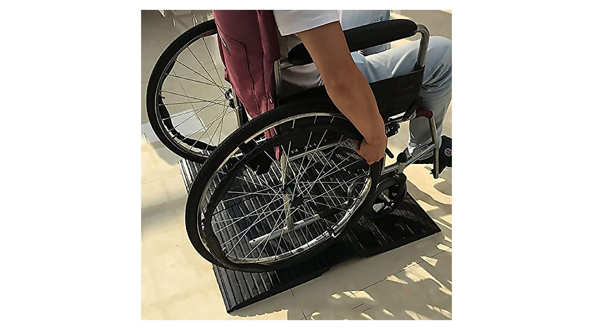 GUENZO Heavy-Duty Rubber Threshold Ramps for Wheelchairs & Scooters