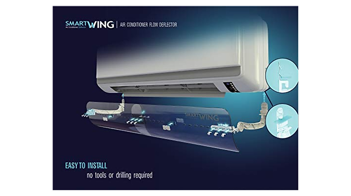 Flow Deflector for Air Conditioner - Adjustable Baffle Shield