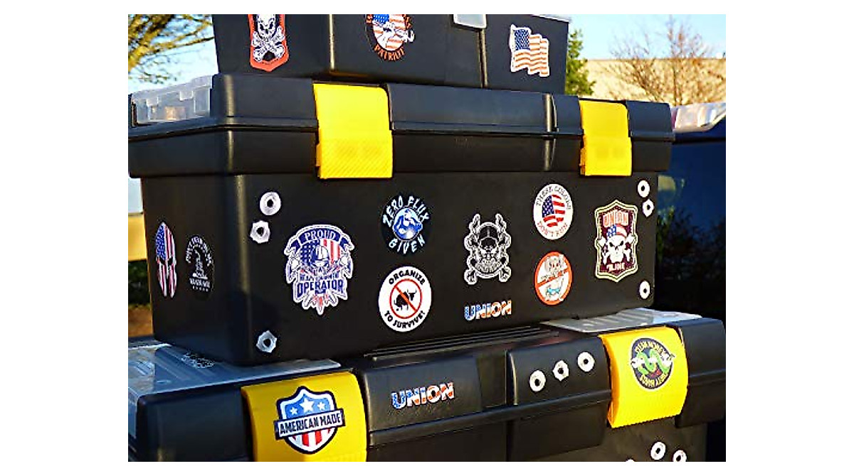 Colorful Union Hard Hat Stickers - Durable Vinyl Pack