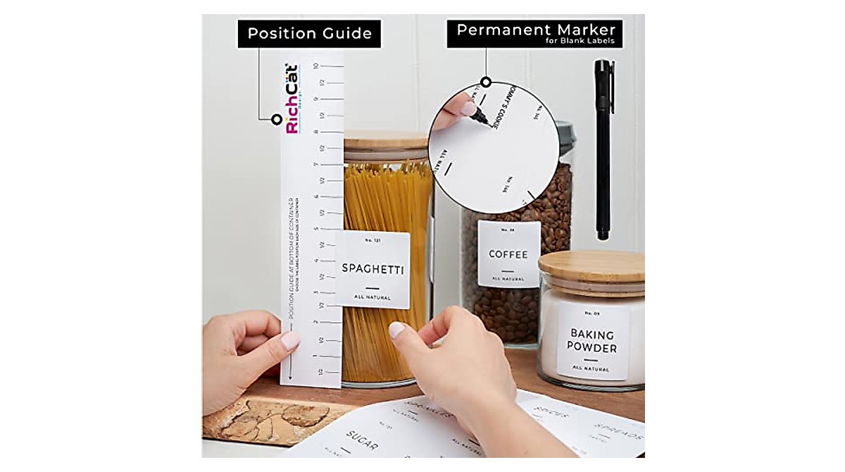 Kitchen Pantry Labels Set - Waterproof & Customizable Labels