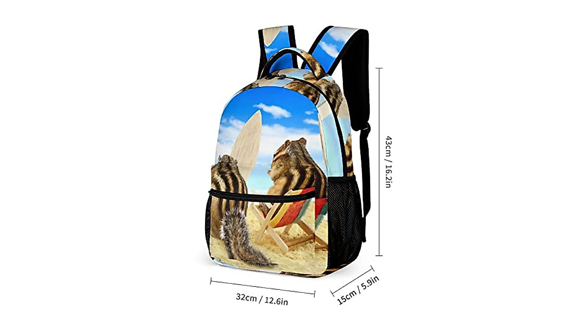 Niapessel Kids School Backpack: Fun Chipmunks Design
