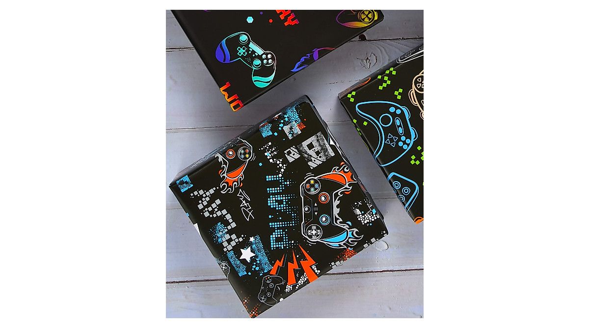 Gaming Wrapping Paper for Boys | 12 Sheets | Titiweet