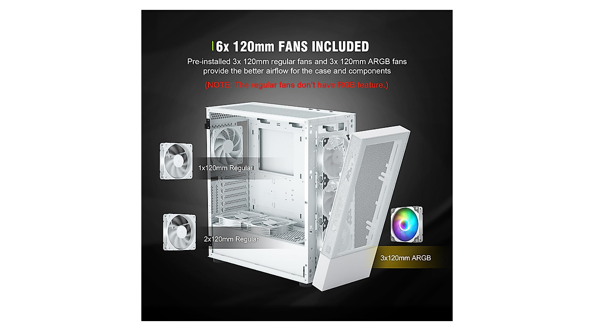 Vetroo AL600 Pink Gaming PC Case with ARGB Fans