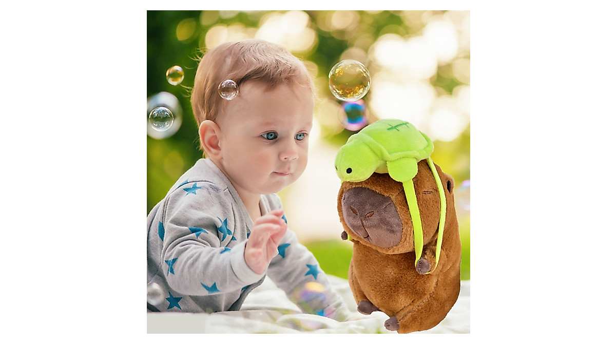 9Inches Capybara Plush Toy with Turtle Backpack for Kids & Adults