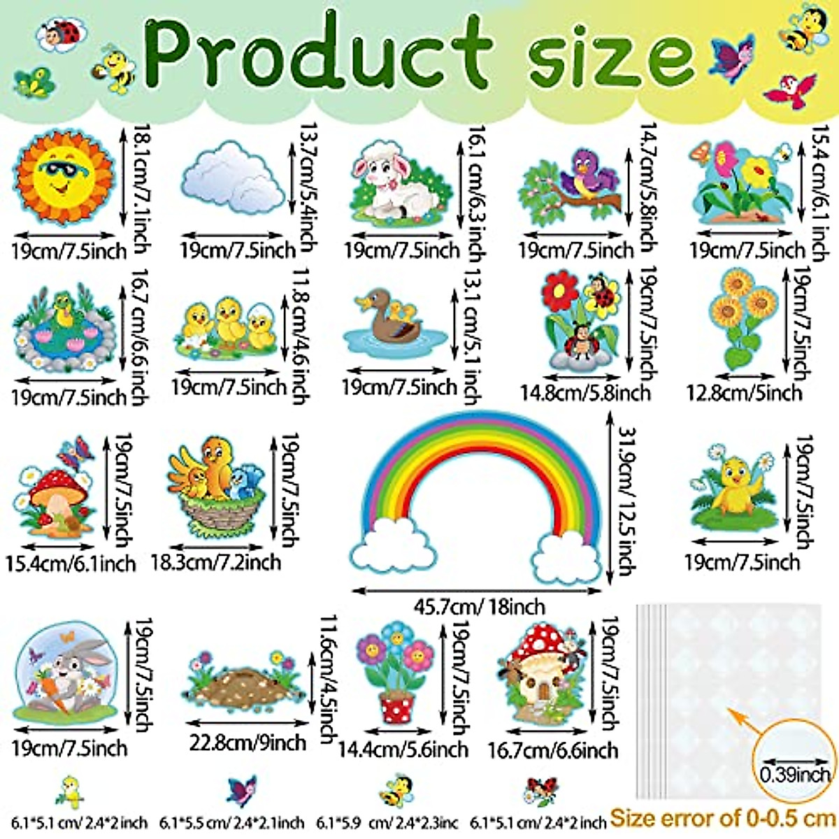 Spring Classroom Decorations Set - 52 Vibrant Spring & Summer Cutouts