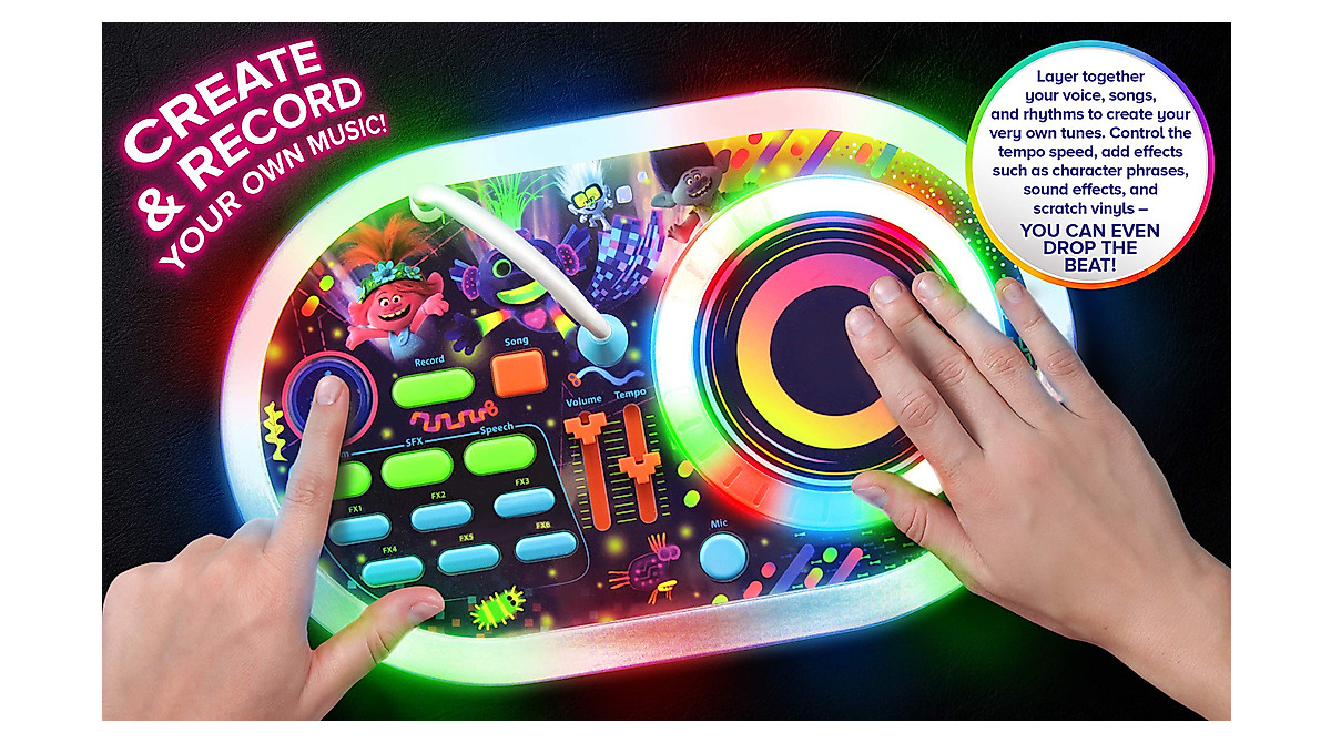 eKids Trolls World Tour DJ Trollex Turntable Toy for Kids | Music ...