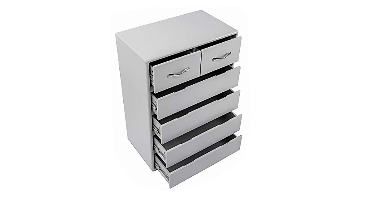 RASOO 6-Drawer Dresser Chest in Grey – Stylish Bedroom Storage
