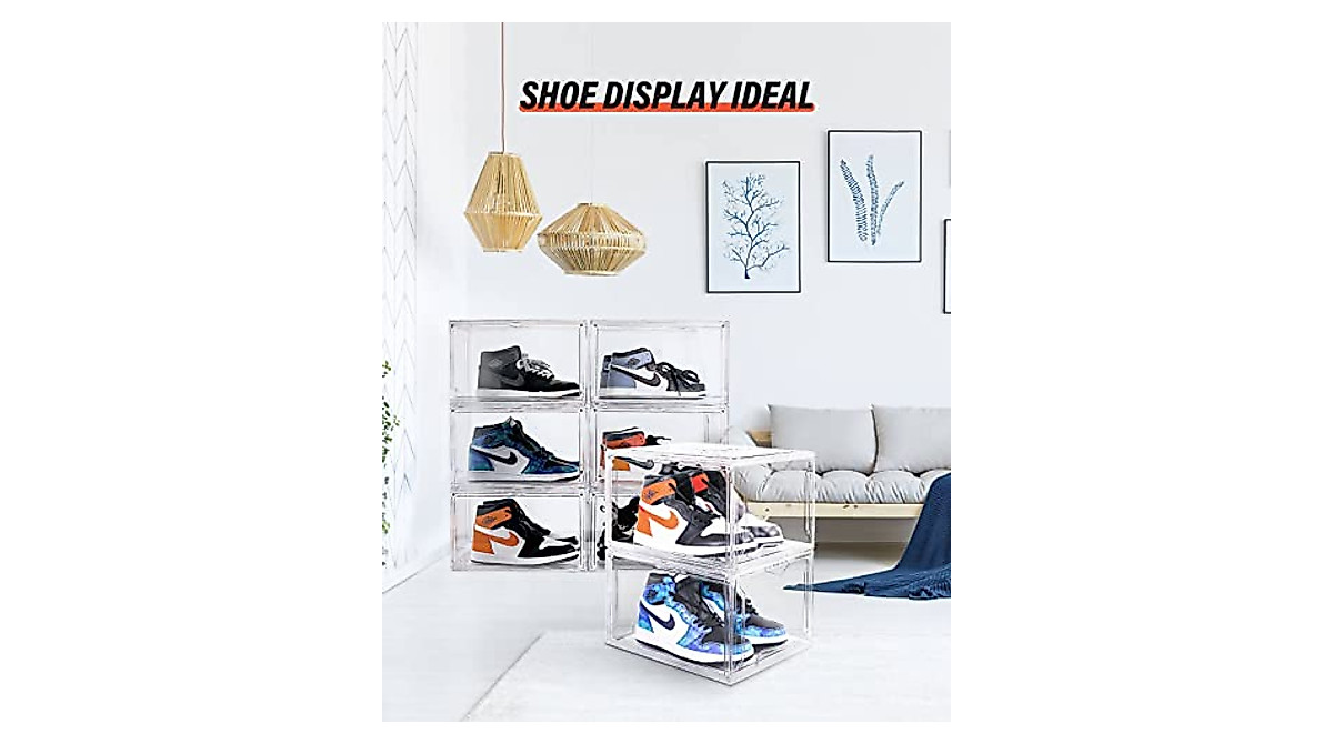 Clear Stackable Shoe Boxes - KDOR 10 Pack