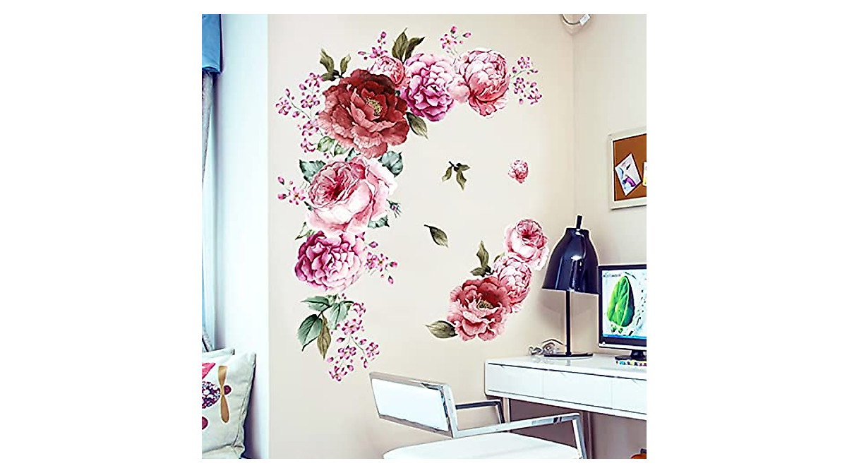 Peony Flower Wall Stickers - Romantic Home Decor