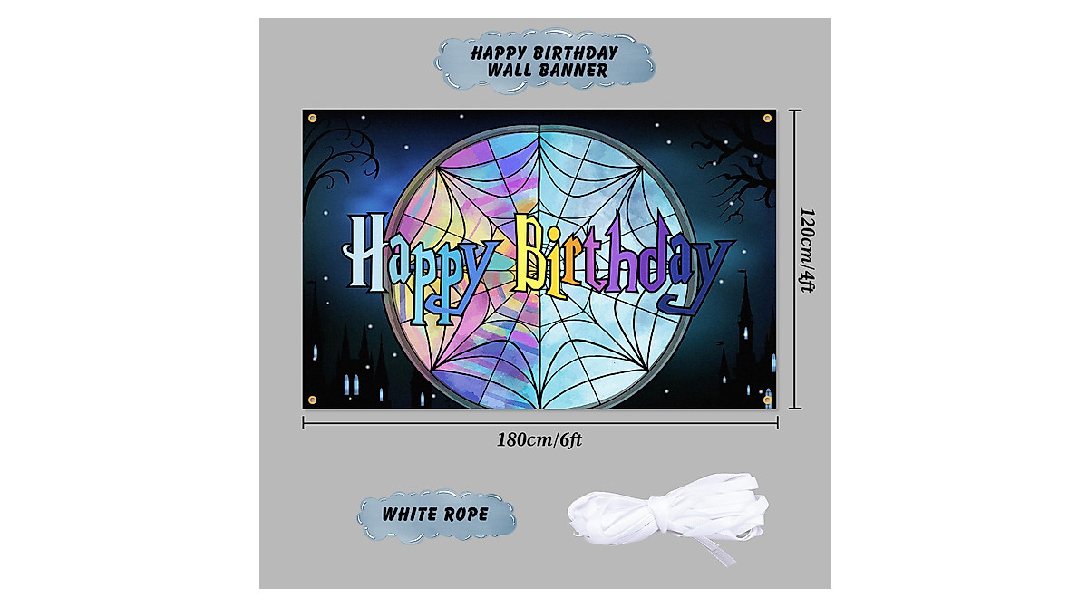 Wednesday Birthday Backdrop | Horror TV Show Party Decorations