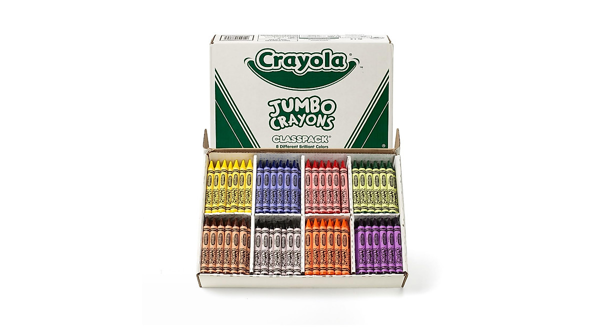 Crayola Jumbo Crayons Classpack - 200 Bold Colors for Kids