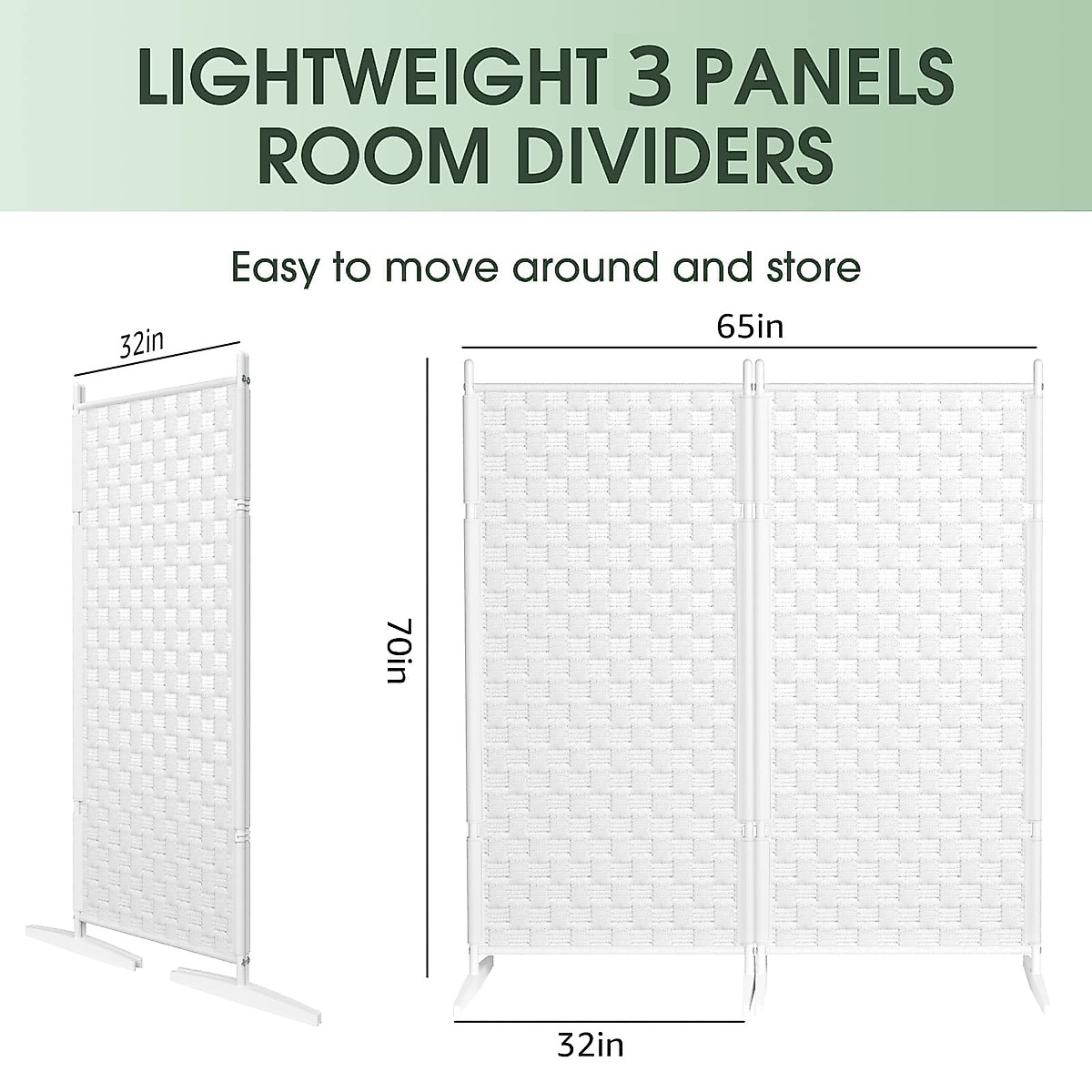 2 Panel Room Divider - Stylish Privacy Screen