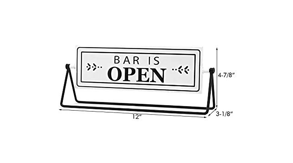 Bar Open/Closed Reversible Metal Sign - Modern Farmhouse Decor