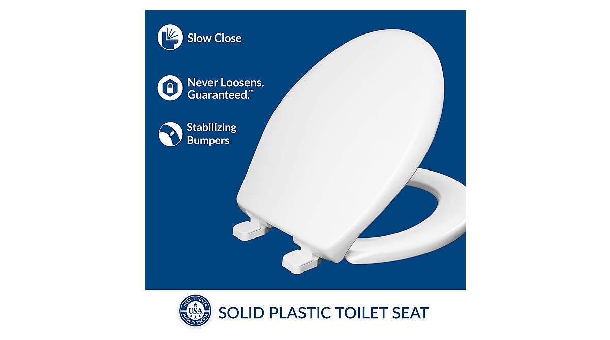 Mayfair 8100SL Toilet Seat - Slow Close, Never Loosens, Easy Install