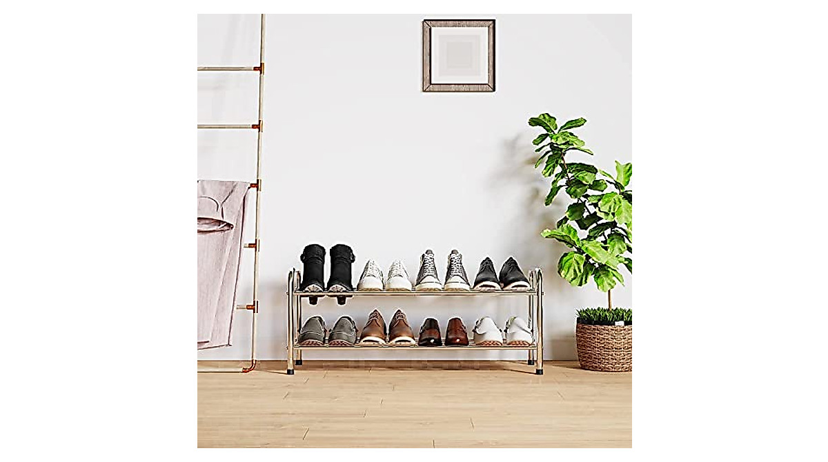 2-Tier Expandable Shoe Rack Organizer - DOMPRO