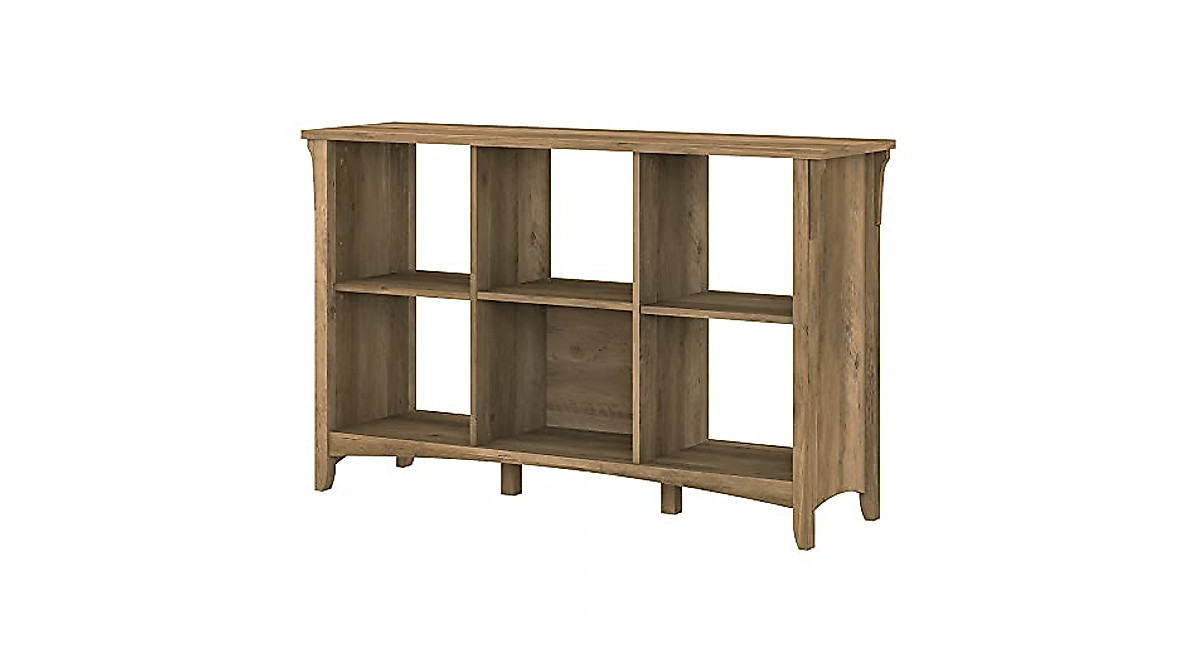 Bush Furniture Salinas 6 Cube Organizer in Reclaimed Pine