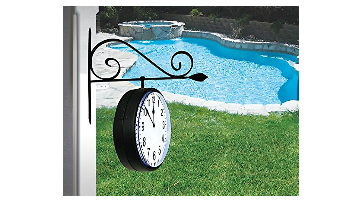 Poolmaster Dual Sided Indoor & Outdoor Clock - Weatherproof 14x18