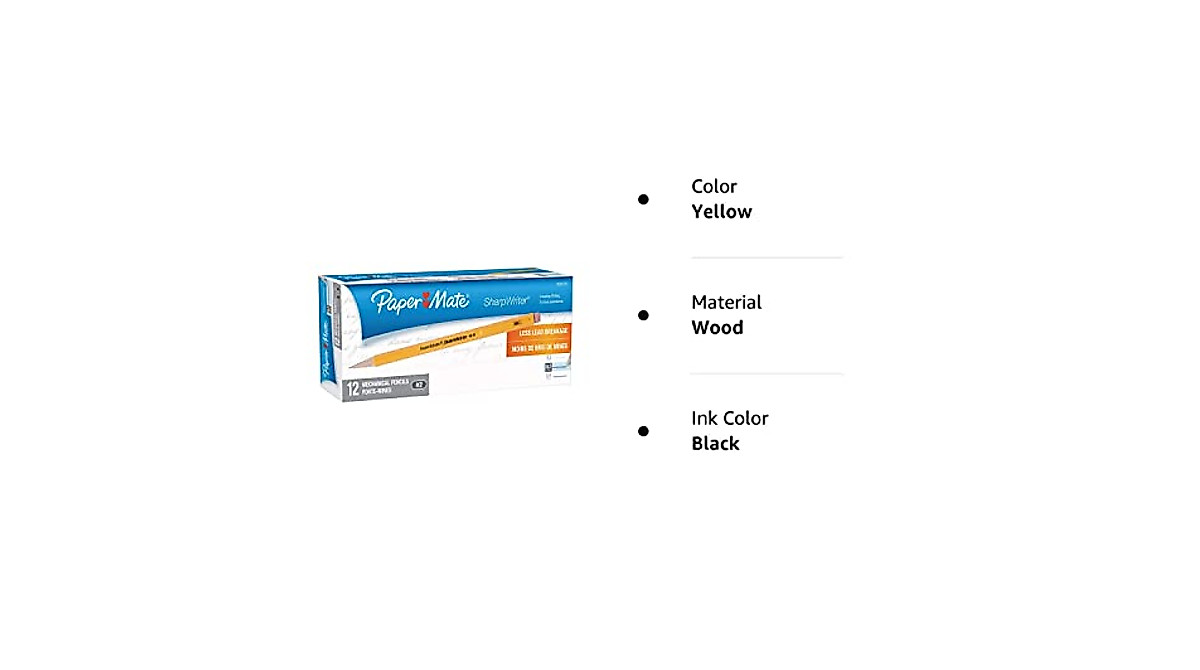 Paper Mate SharpWriter 0.7mm Mechanical Pencils | HB #2 Yellow