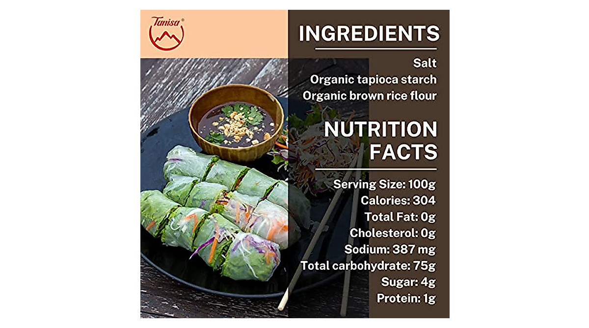 TANISA Organic Brown Rice Paper Wrappers – Gluten-Free Spring Rolls
