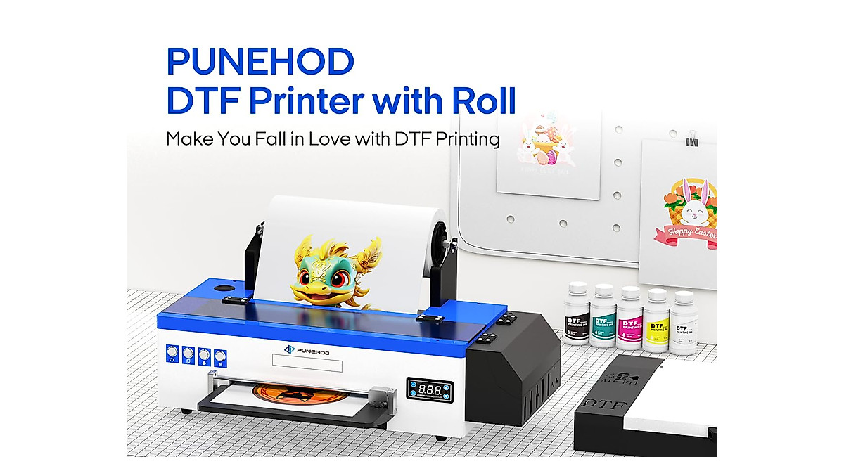 PUNEHOD L1800 DTF Printer with Roll Feeder & Oven | High-Quality Transfers