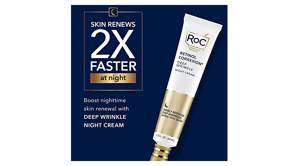 RoC Retinol Deep Wrinkle Night Cream | 2 Pack for Younger, Smoother Skin