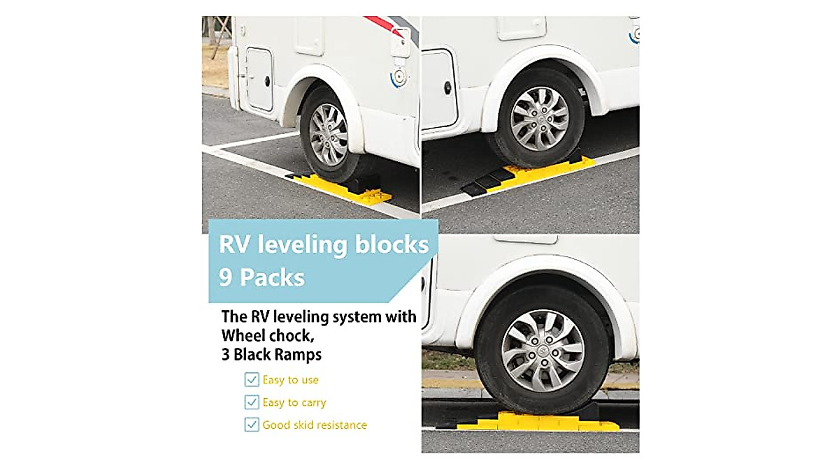 Homeon Wheels RV Leveling Blocks 9-Pack for Stable Camper Setup