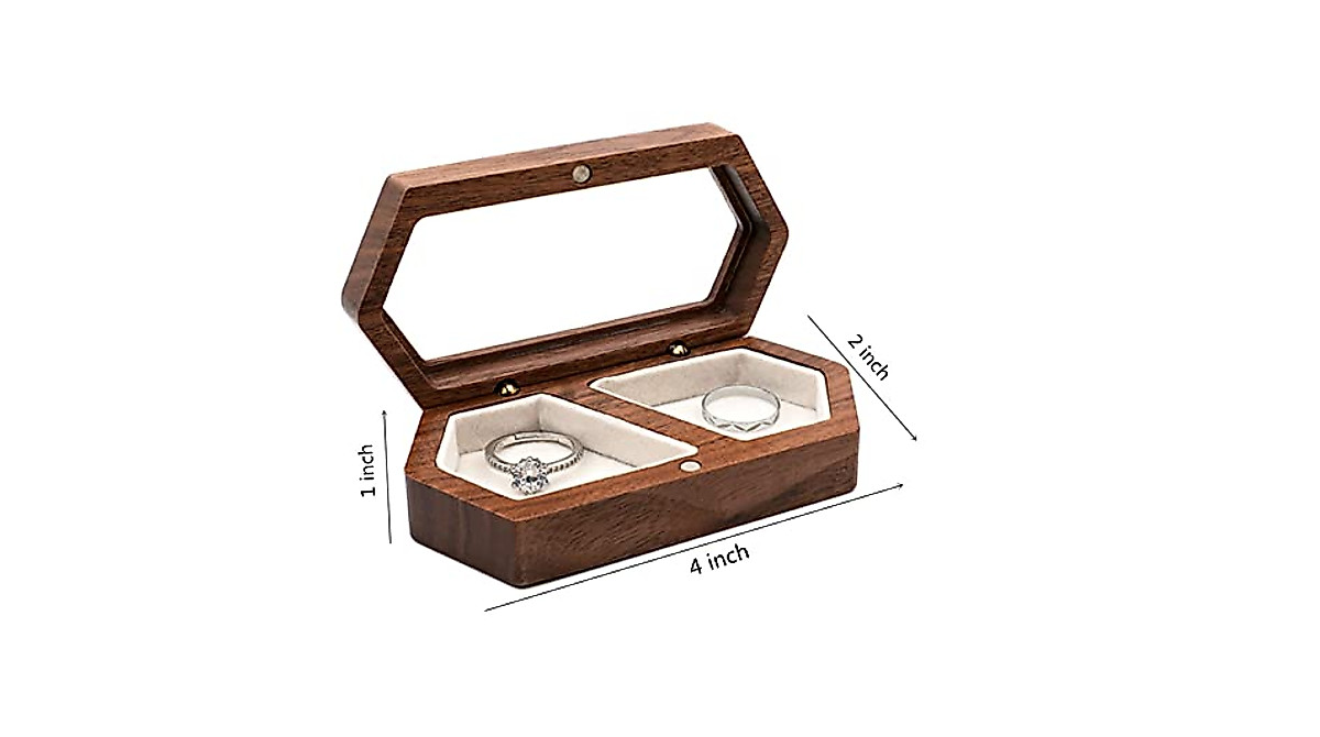 Custom Wedding Ring Box, Personalized Handmade Square Ring Case, Wooden Ring Box, Engagement, Wedding, Engagement Gift