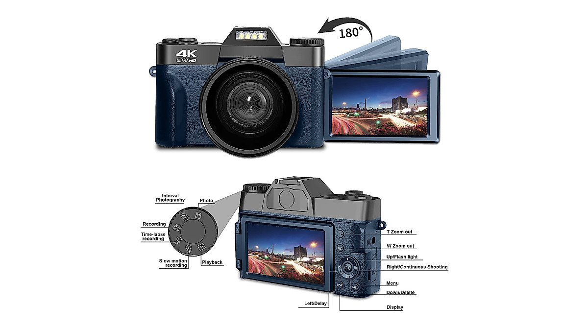 eDealz 4K 48MP Digital Camera Kit for Vlogging & Photography