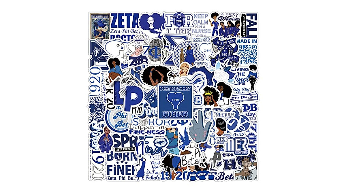 Zeta Phi Beta Stickers - 60 Waterproof Decals