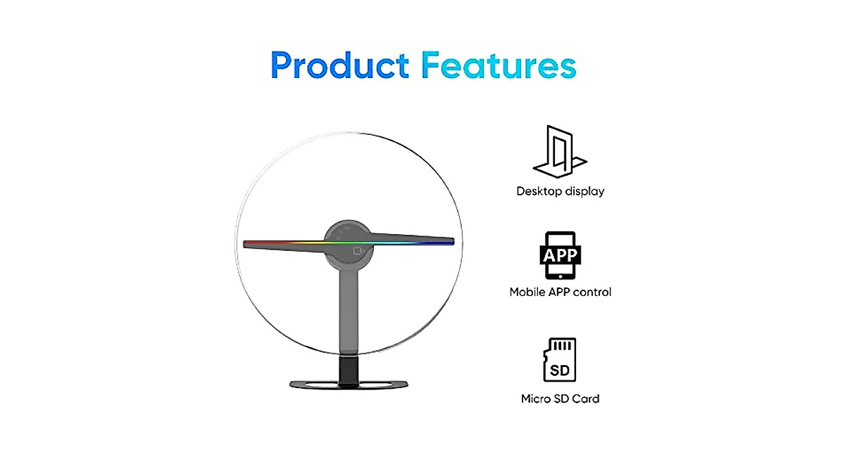 3D Holographic Fan with LED Projection for Advertising & Events