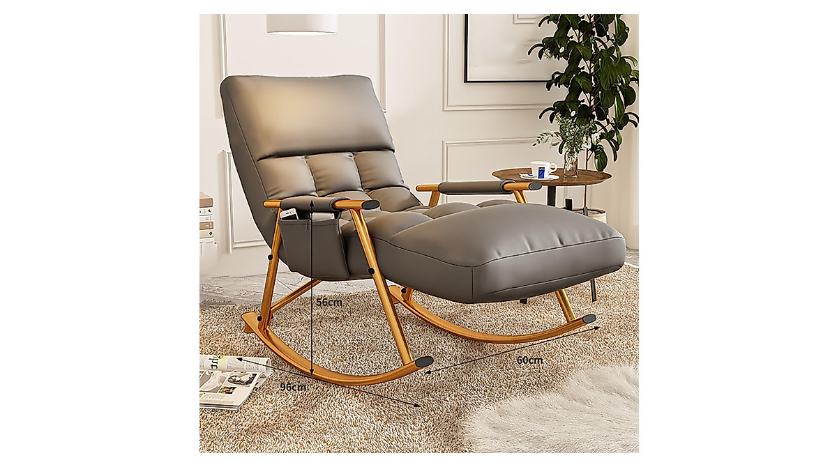 Comfy Rocking Chair: Padded Cushion & Steel Frame for Patio