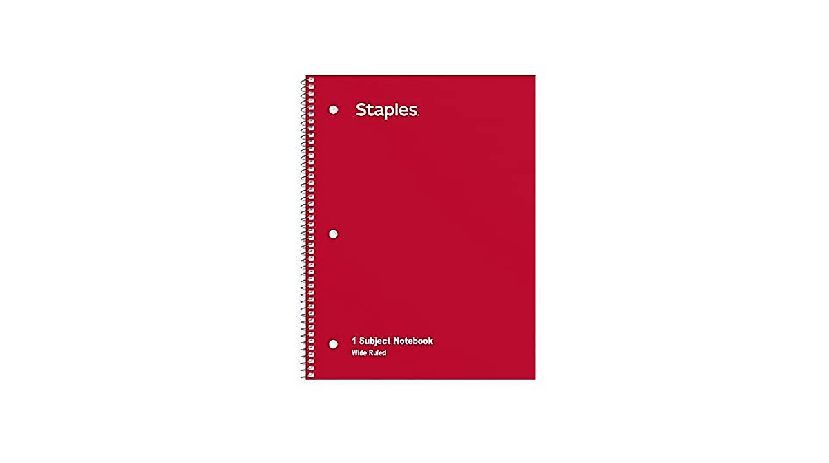 Staples 6-Pack Spiral Notebooks - Wide Ruled, Assorted Colors for All Uses