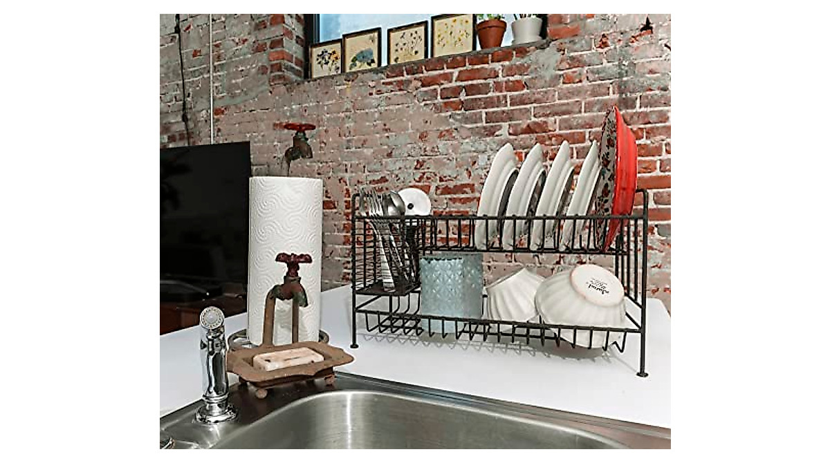 Creative Co-Op 2-Tier Metal Dish Rack - Stylish & Functional