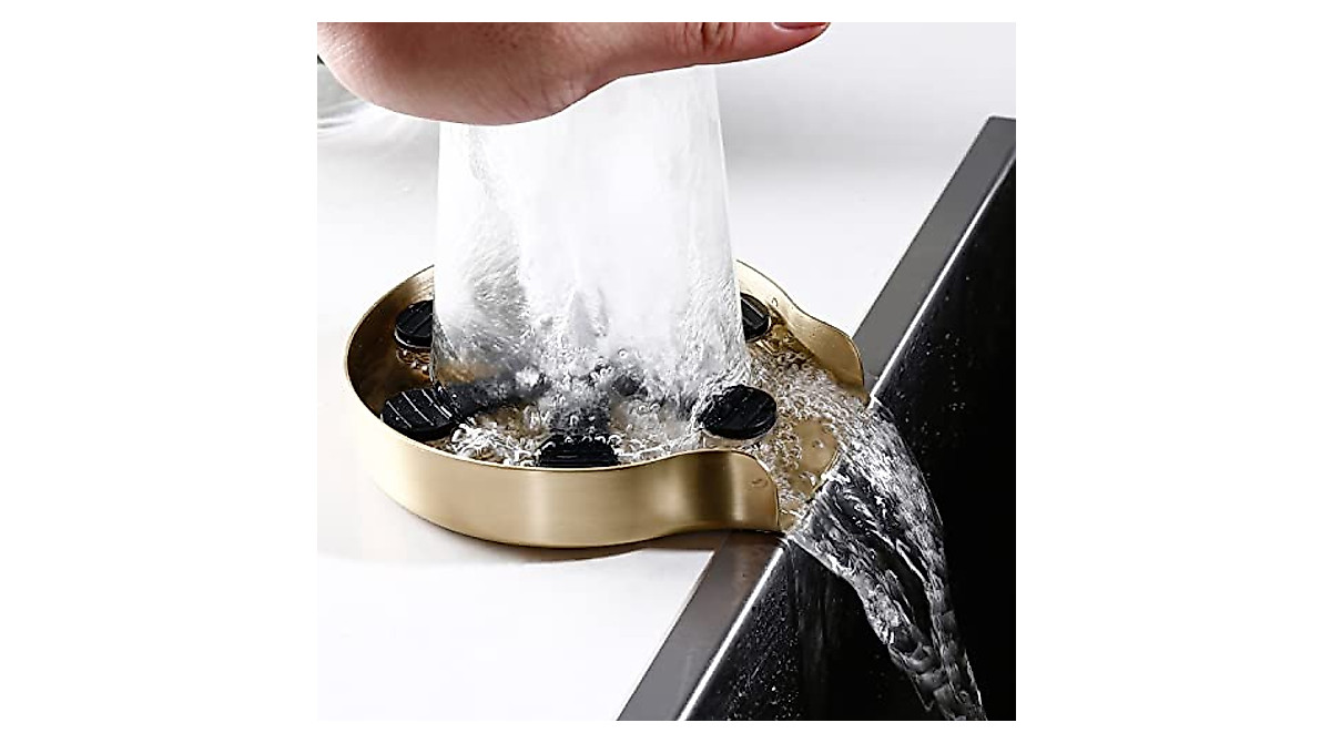 Brushed Gold Kitchen Sink Glass Rinser - Easy Installation