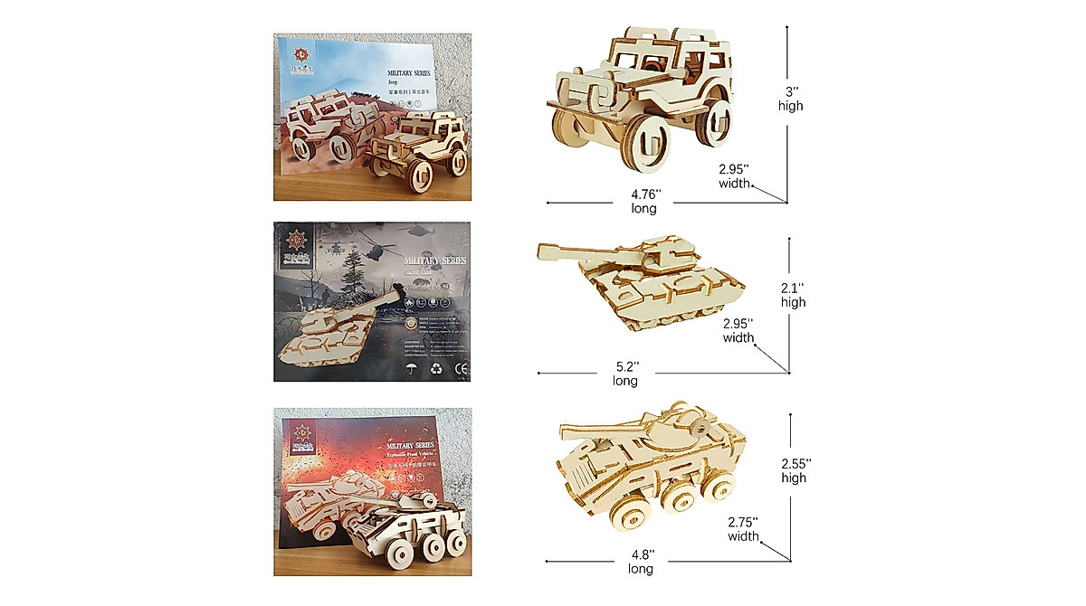 3D Wooden Puzzle Car Set – Build & Play STEM Toy for Kids & Adults