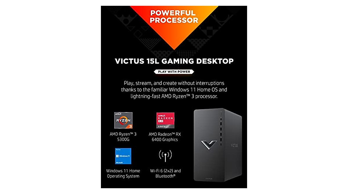 HP Victus 15L Gaming Desktop - Powerful & Customizable Gaming PC