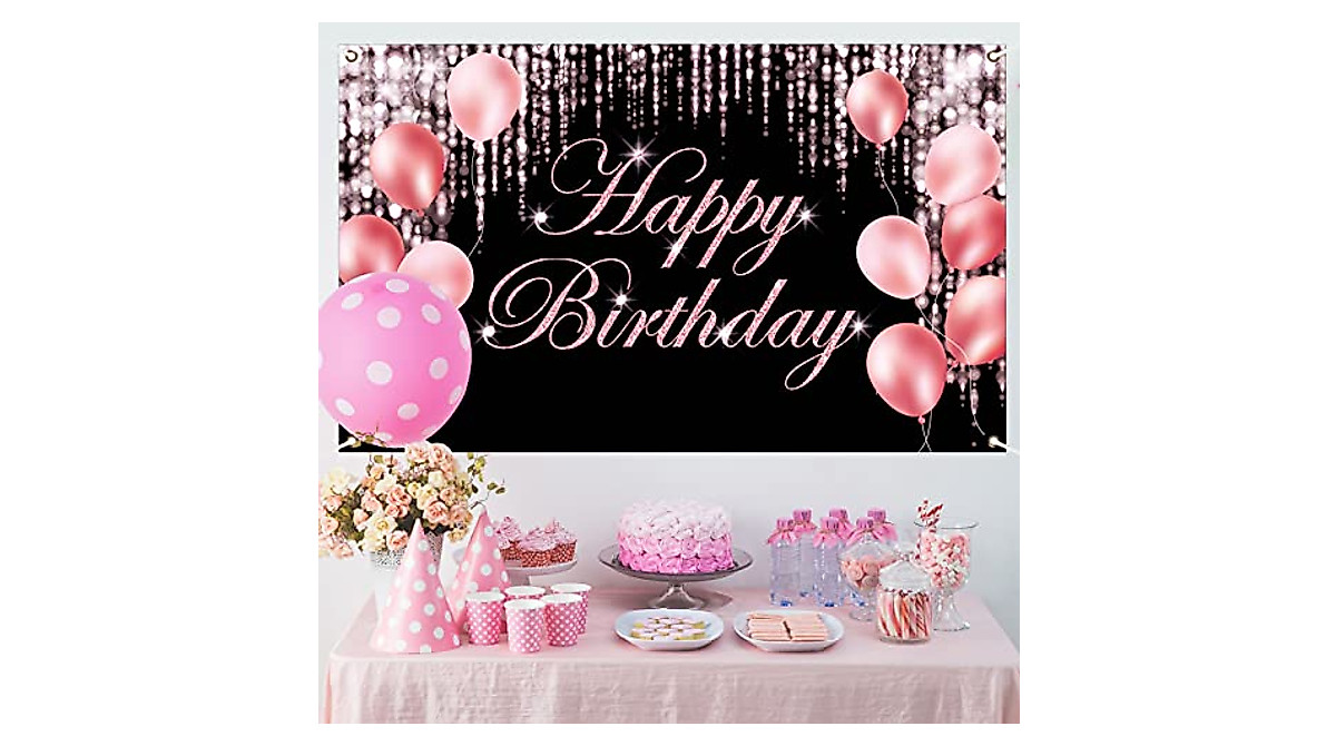 Pink Birthday Banner Backdrop | Celebrate in Style