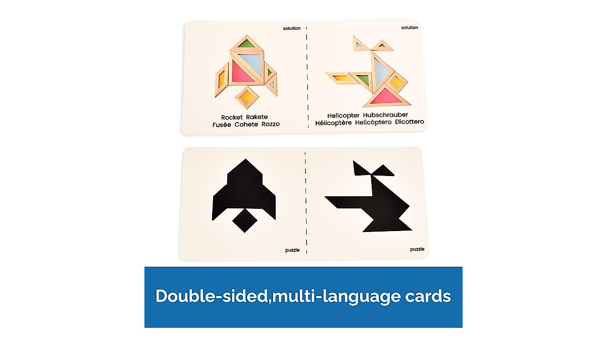 BOHS Translucent Tangram Toys for Kids - 1 Inch Thick