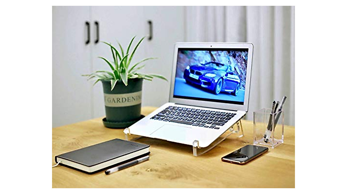 Portable Acrylic Laptop Stand - Ergonomic & Cooling Support