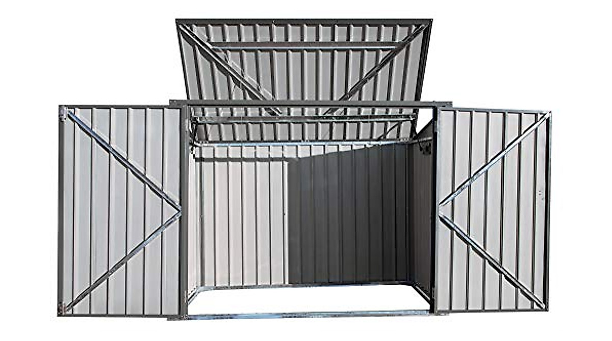 Arrow 6' x 3' Steel Storage Shed Charcoal – Durable Outdoor Storage