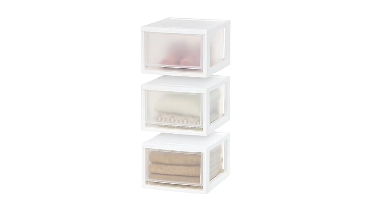 IRIS USA Stacking Drawer 3-Pack for Organized Storage