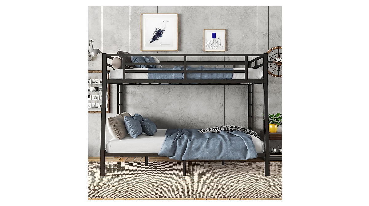 Heavy Duty Full XL Over Queen Bunk Bed for Adults