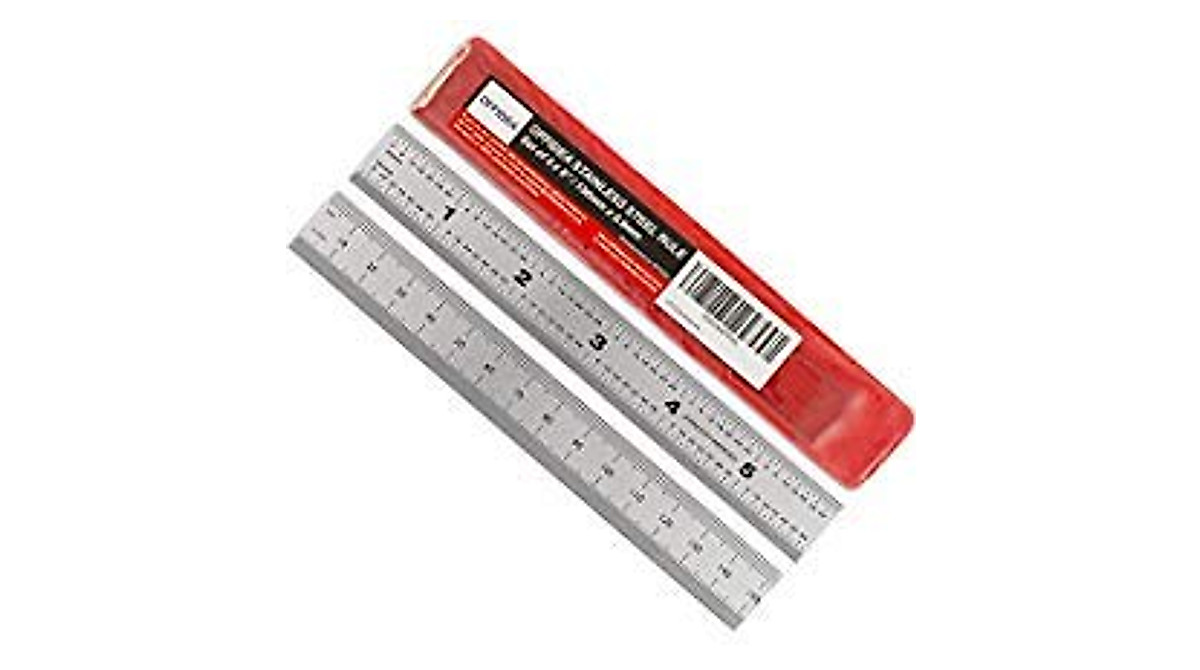 Offidea 6 Inch Stainless Steel Ruler - Precision Set of 2