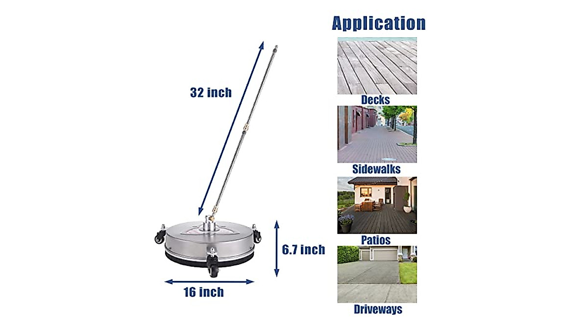 RIDGE WASHER 16-Inch Pressure Surface Cleaner for Power Washers