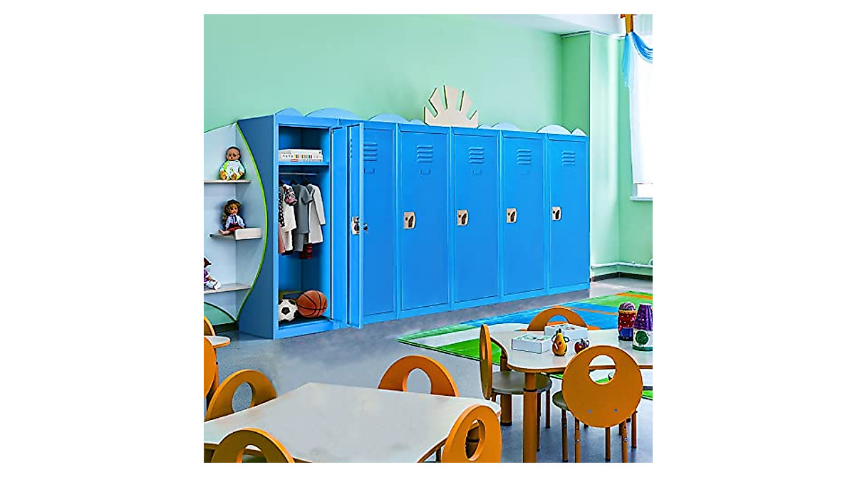 HONEY JOY Kids Locker Cabinet - Secure Metal Storage for Toys & Clothes