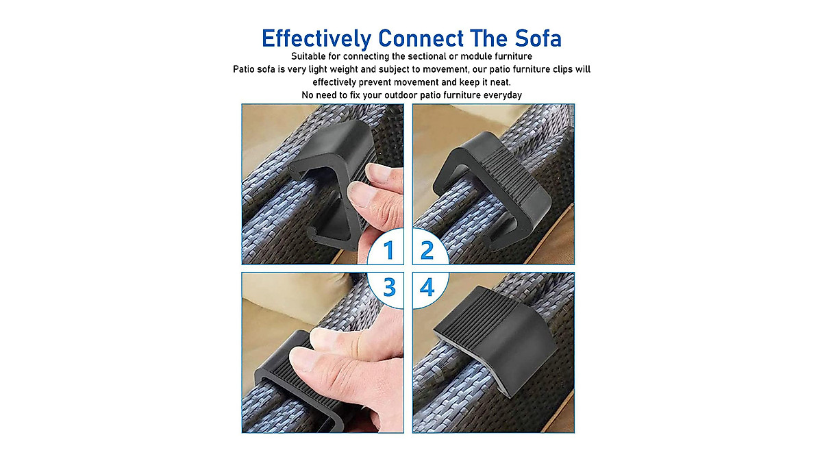 8 Outdoor Furniture Clips for Sectional Sofa Stability